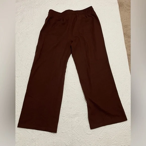 NWOT Never worn Willet Women’s 55% Linen 45% Cotton Brown pants Size 2XL - Picture 5 of 10